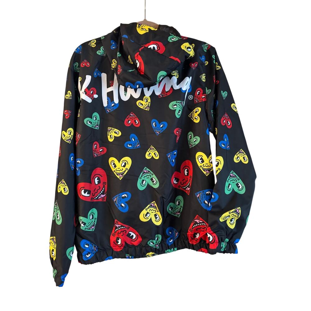 Keith Haring Members Only Jacket Windbreaker Large M Pop Art Hearts Apparel NWT - Picture 5 of 6